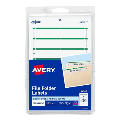 Avery Laser/Inkjet File Folder Labels 2/3" x 3 7/16" Green 165829