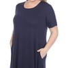 White Mark Plus Size Short Sleeve Midi Dress - 4 of 4
