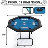 8 Player Octagon Poker Table Foldable, Stainless Steel/Plastic Cup Holder, Green/Blue/Brown Felt Surface - 3 of 4