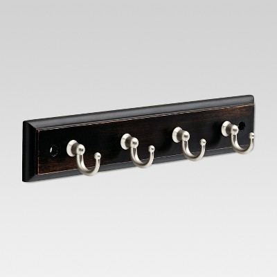 Photo 1 of 9" Key Rack with 4 Hooks - Black/Nickel - Threshold&#8482;