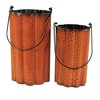 Direct Designs International 18.0 Inch Metal Pumpkin Baskets Ghost Pumpkin Set Wavy Decorative Buckets - 3 of 3