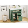 Okak 30" Modern Bathroom Vanity with Top Ceramic Sink, Solid Wood Frame Bathroom Storage Cabinet with Soft Closing Door & 3 Drawers - 2 of 4