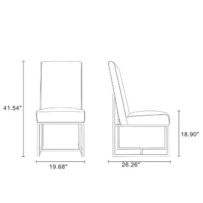 Element High-Back Steel Velvet Upholstered Dining Chair