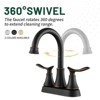 Cobbe 2-Handle 4-Inch Oil Rubbed Bronze Bathroom Faucet, Bathroom Vanity Sink Faucets with Pop-up Drain and Supply Hoses - 4 of 4