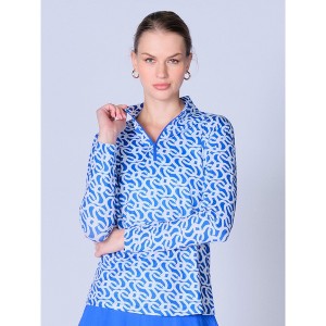 X BY GOTTEX Kate Mock Neck Half Zip Top: Sleek, Versatile Layer for All Seasons - 1 of 4