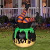 Gemmy Animated Halloween Inflatable Kicking Witch Legs in Cauldron, 6 ft Tall, Multi - 2 of 4