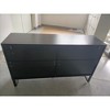 Okak Sideboard Cabinet, Buffet Cabinet With 4 Stylish Geometric Design Doors, Storage Cabinet for Living Room, Office, Kitchen, Hallway, orange-yellow - 4 of 4