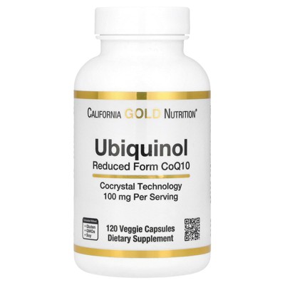 California Gold Nutrition Ubiquinol Reduced Form CoQ10, 100 mg , 120 Veggie Capsules