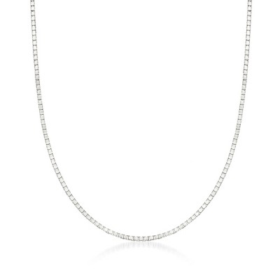 Ross-Simons 1mm 14kt White Gold Box-Chain Necklace