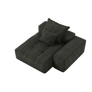 Yukimo 71" Modern Oversized Modular Sectional Sofa - Sparkling Chenille Fabric, Tufted Design, No Assembly Required - 1 of 4