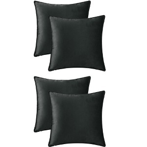 Unique Bargains Solid Velvet Home Decor Couch Sofa Living Room Throw Pillow Covers Pack of 4 - 1 of 4