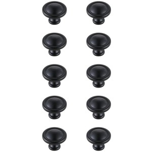 Elegant Lighting Garlande 1.2Inch Diameter Matte Black Mushroom Knob Multipack (Set of 10) - 1 of 4