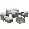XIZZI Outdoor Sectional Sofa Set, Modular Outdoor Wicker Sofa Set with Optional Solar Table, Ottomans or Fire Pit in 6 Colors, All-Weather Design - 2 of 4