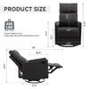Linen Fabric Swivel Rocking Chair Glider Rocker Recliner Nursery Chair With Adjustable Back and Footrest for Living Room - ModernLuxe - 3 of 4