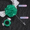 Unique Bargains Wedding Camellia Flower Groom Boutonnieres Lapel Pins for Men 1 Pc - 2 of 4