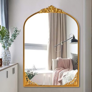 Dovelina Metal Framed Arch Top with Carving Decorative Wall Mirror - 1 of 4