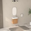 PexFix 16" Floating Bathroom Vanity with Sink Modern Small Wall Mounted Bathroom Storage Cabinet w/ Integrated SMC Resin Basin Soft-Close Door Natural - 2 of 4