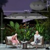 Double-sided Patio Umbrella, 9.7' Outdoor Umbrella with Tilt and Crank, LED Solar Light and 12 Ribs - 3 of 4