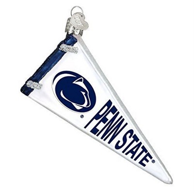 Old World Christmas Glass Blown Christmas Ornament, Penn State Nittany Lions Pennant (With OWC Gift Box)