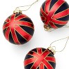 M&S 3ct Union Jack Flag Glass Christmas Tree Ornament Set - image 4 of 4