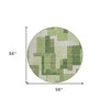 Artichoke Green And Ivory Abstract Washable Indoor Outdoor Area Rug - 3 of 4