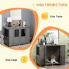 Gulches PawHut Extra Large Dog Crate Furniture with Lockable Magnetic Doors - Gray - 3 of 4