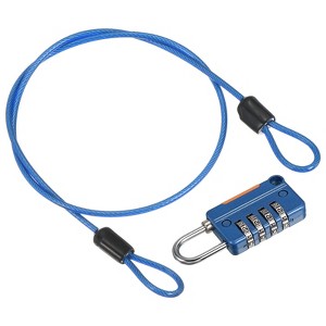 Unique Bargains Locker Luggage Bike 4 Digit Combination Lock with Security Cable Set - 1 of 4