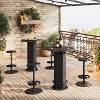 Tribesigns Round Bar Table with Chairs, Bistro Sets with 2 barstools, Pub Cocktail Table with Metal Ring Footrest for Kitchen Nook, Apartment - 4 of 4