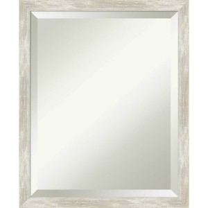 Amanti Art 18"x22" Crackled Metallic Narrow Framed Wall Mirror Silver: Beveled, Polystyrene Frame, No Assembly Required - 1 of 4