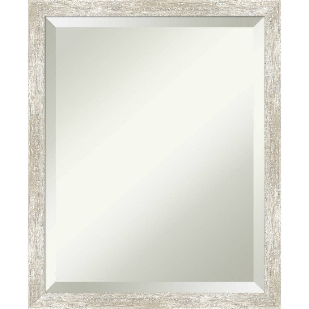 Photos - Wall Mirror 18" x 22" Crackled Metallic Narrow Framed  Silver - Amanti Art: