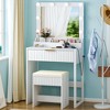 ChicFurnit Vanity Tables Makeup Vanity Desk Vanity Table Set Dressing Table with Square Mirror for Bedroom, White, 27.13"*15.71"*52.87" - 2 of 4