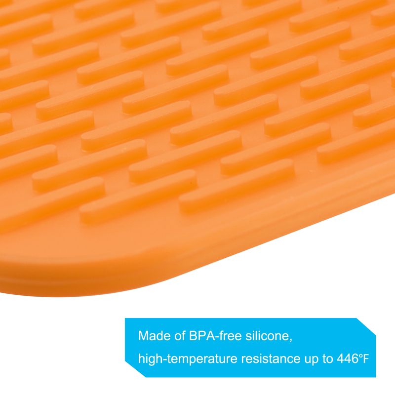 Unique Bargains Dish Drying Mat Set Silicone Drain Pad Heat Resistant Suitable for Kitchen 3 Pcs, 4 of 6
