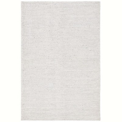 Ivory Flat Woven Handmade Wool Rectangular Rug, 5' x 8'