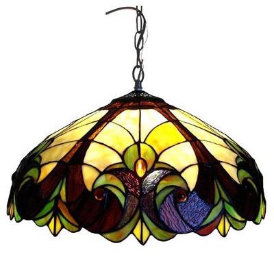Chloe Lighting Liaison Tiffany-Style 2 Light Victorian Ceiling Pendent 18" Shade