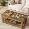 Hommoo Farmhouse Coffee Table with Unique Frame Brown - 4 of 4