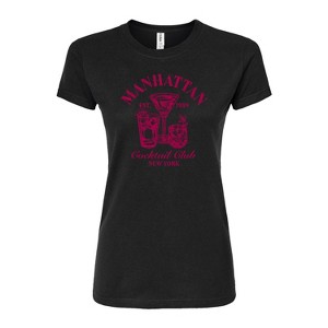 Women's - Instant Message - Manhattan Cocktail Club Fitted Graphic T-Shirt - 1 of 3