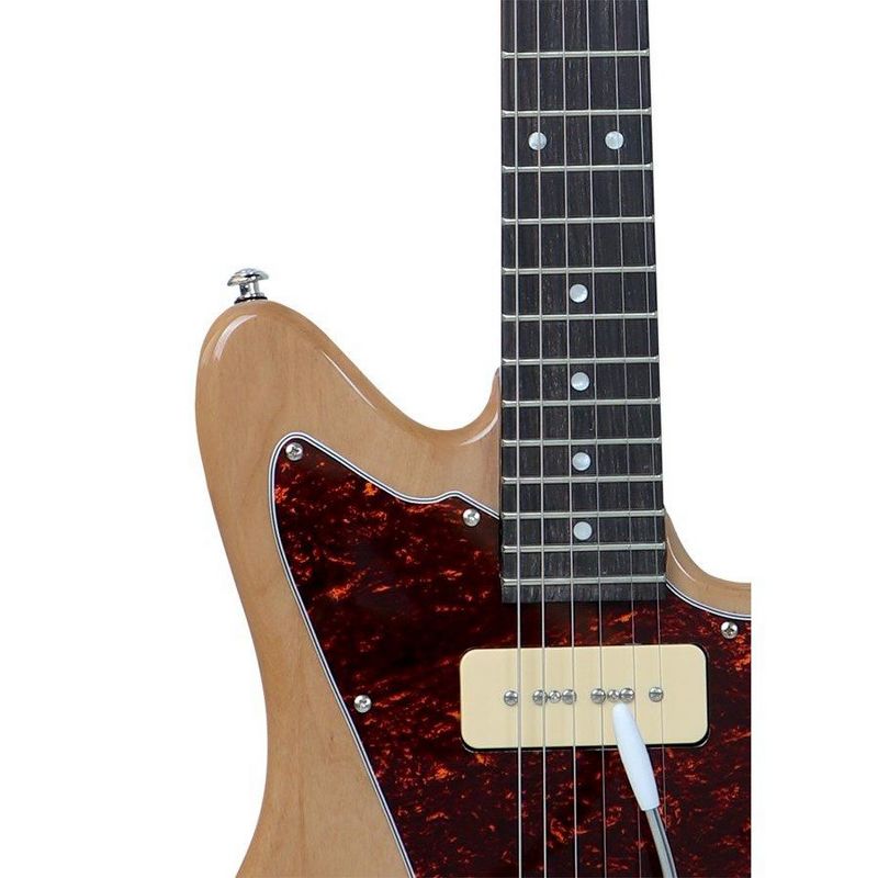 Monoprice Offset OS40 DLX Plus Alder Electric Guitar with Gig Bag - Natural, Alder Body, Soapbar Pickups, Maple Neck - Indio Series, 5 of 7