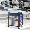 Large Craft Organizer and Storage Rolling Cart Compatible with Fabric Drawer, Hook & 47 Vinyl Roll Holder for Home Craft Workstation Room - 2 of 4