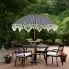 Northlight Striped Outdoor Macrame Boho Beach Market Umbrella with Tilt- 6.5' - Black and White - 3 of 4