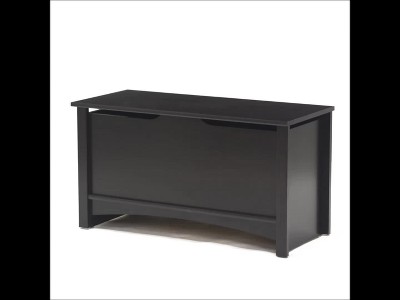 Shoal Creek Dark Wood Storage Chest with Lid Stay Safety