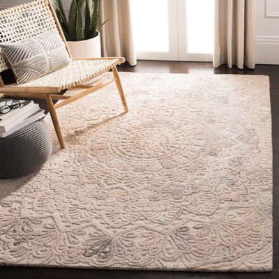 Ivory Rectangular Hand-Tufted Wool Area Rug