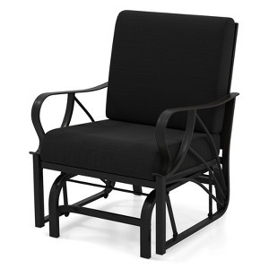 Tangkula Patio Glider Chair Single Outdoor Rocking Chair w/ Seat & Back Cushions - 1 of 4