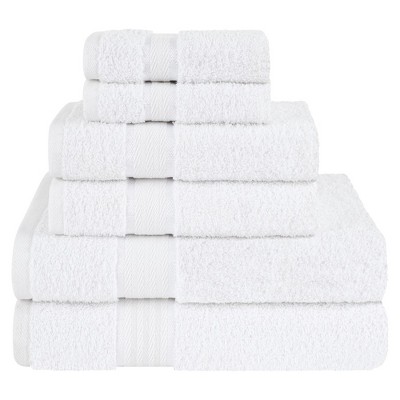 American Soft Linen 6 Piece Towel Set, 100% Cotton Towels for Bathroom,  Dorlion Collection, Grey