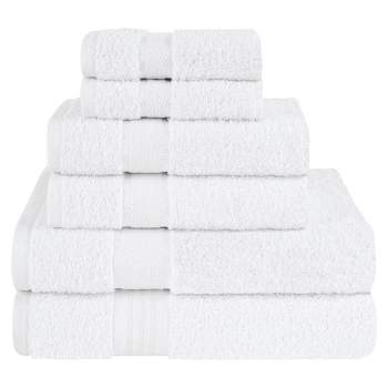 6-Piece White Solid 100% Cotton Bath Towel Set 614013OCD - The Home Depot