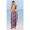 LA LEELA Women's Beachwear 4th of July Sarong Coverups Bikini Cover Up Summer Wraps Swimwear Beach Wrap One Size Blue US Flag - 3 of 4
