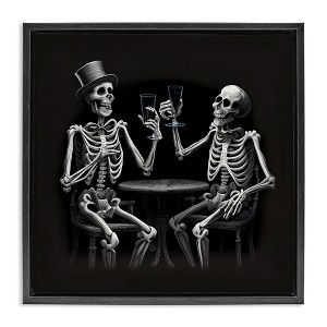 Stupell Industries Spooky Skeletons Cheers Floating Frame Canvas Art - 1 of 4