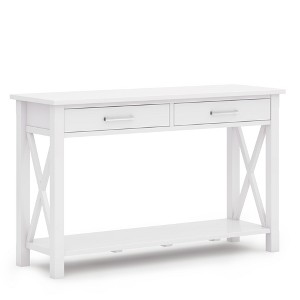 Solid Wood Freestanding Contemporary Console Table with 2 Large Drawers, Bottom Shelf and Multipurpose Design - 1 of 4