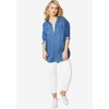 ellos Women's Plus Size Denim Button-Front Tunic - 4 of 4