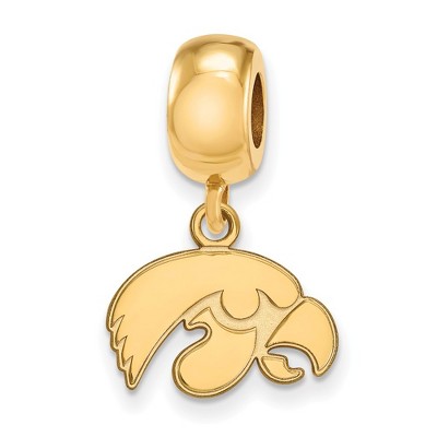 Black Bow Jewelry 14k Yellow Gold Plated Sterling Silver Iowa Hawkeyes NCAA Bead Charm
