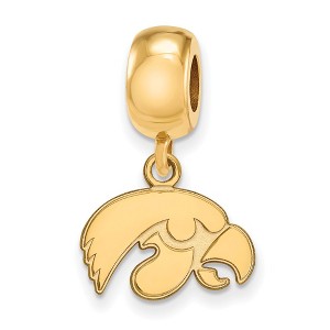Black Bow Jewelry 14k Yellow Gold Plated Sterling Silver Iowa Hawkeyes NCAA Bead Charm - 1 of 3